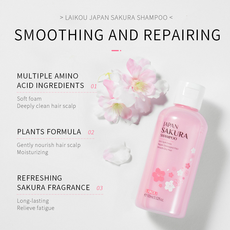 LAIKOU Japón Sakura champú rep - Hair Care Korean Products reseña y precio